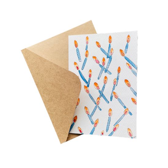 Custom Birthday Card · Candles · Watercolour