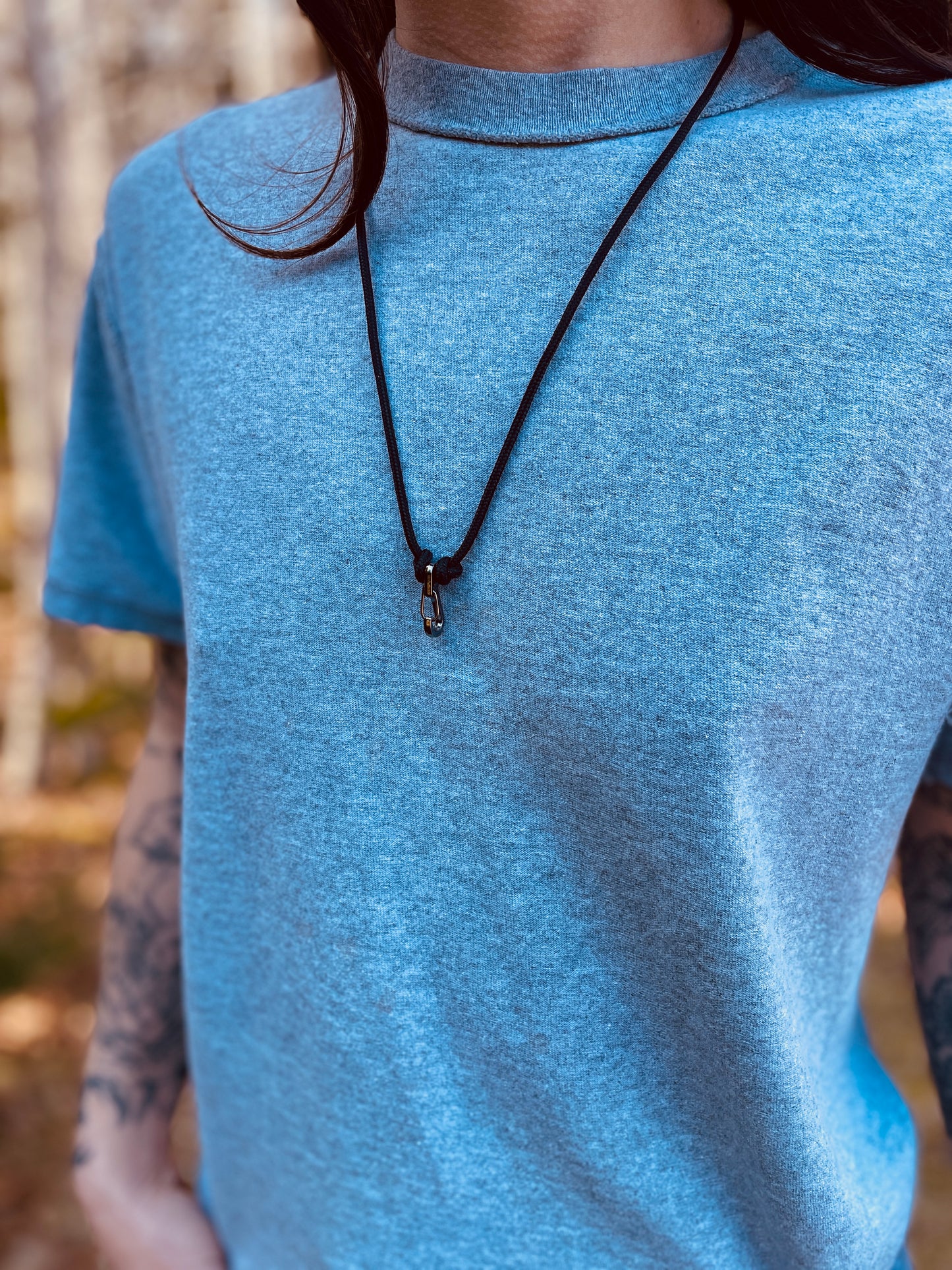 Ring Keeper · Paracord (3mm) · Black  · Carabiner (sm) · Gunmetal black