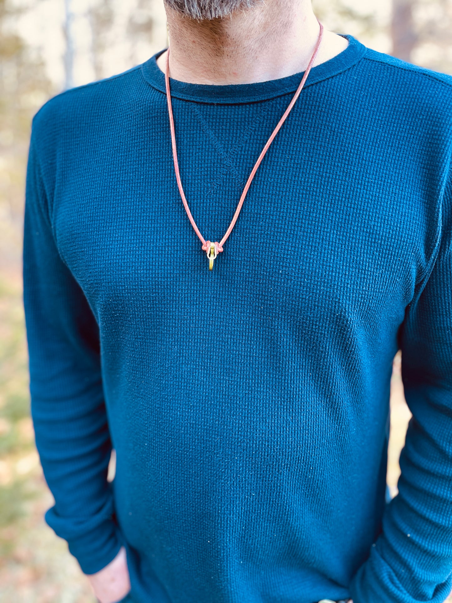 Ring Keeper · Leather (3mm)  · Distressed Umber  · Carabiner (m) · Metallic lime