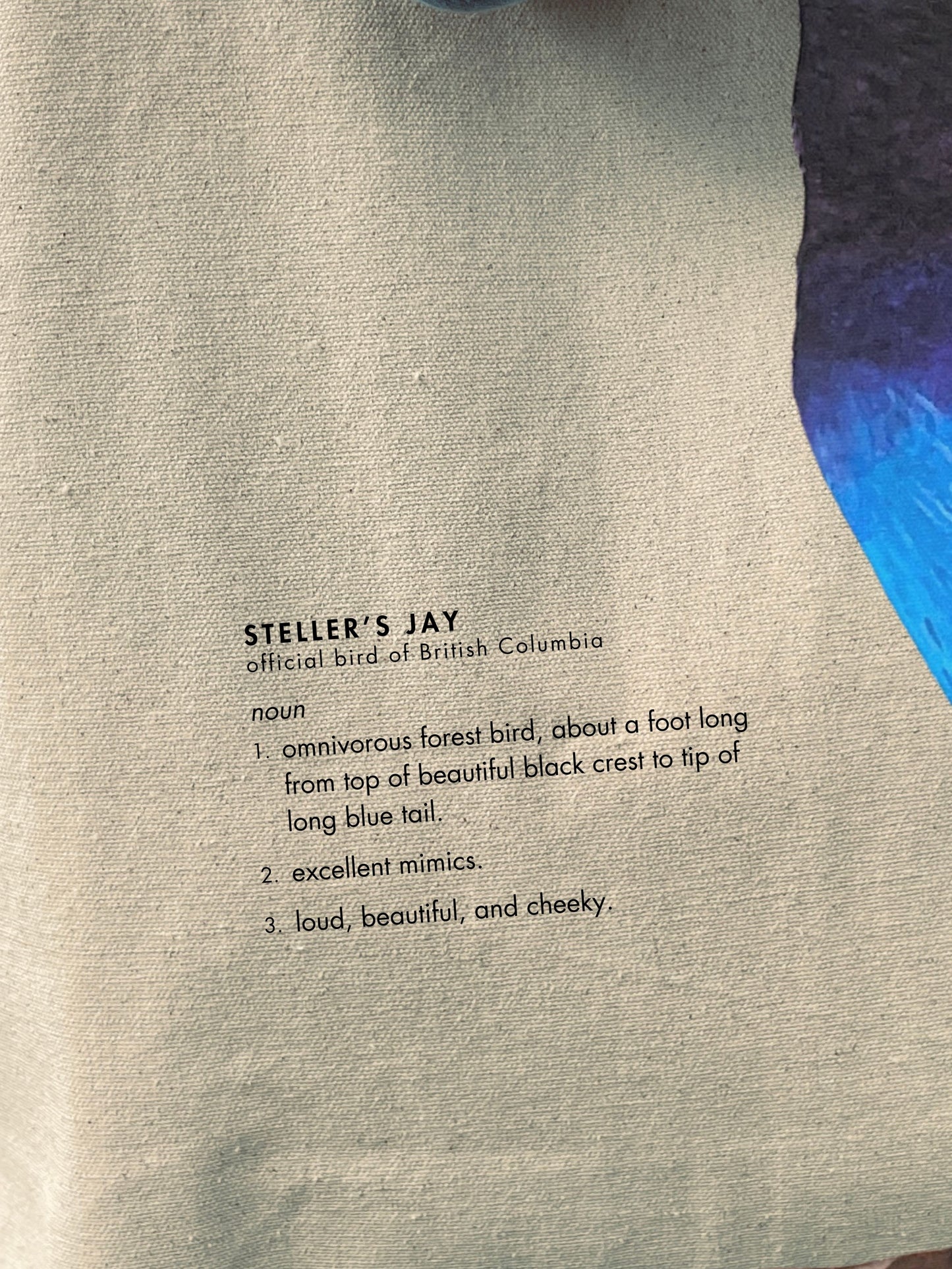 Steller's Jay Tote: Sicamous